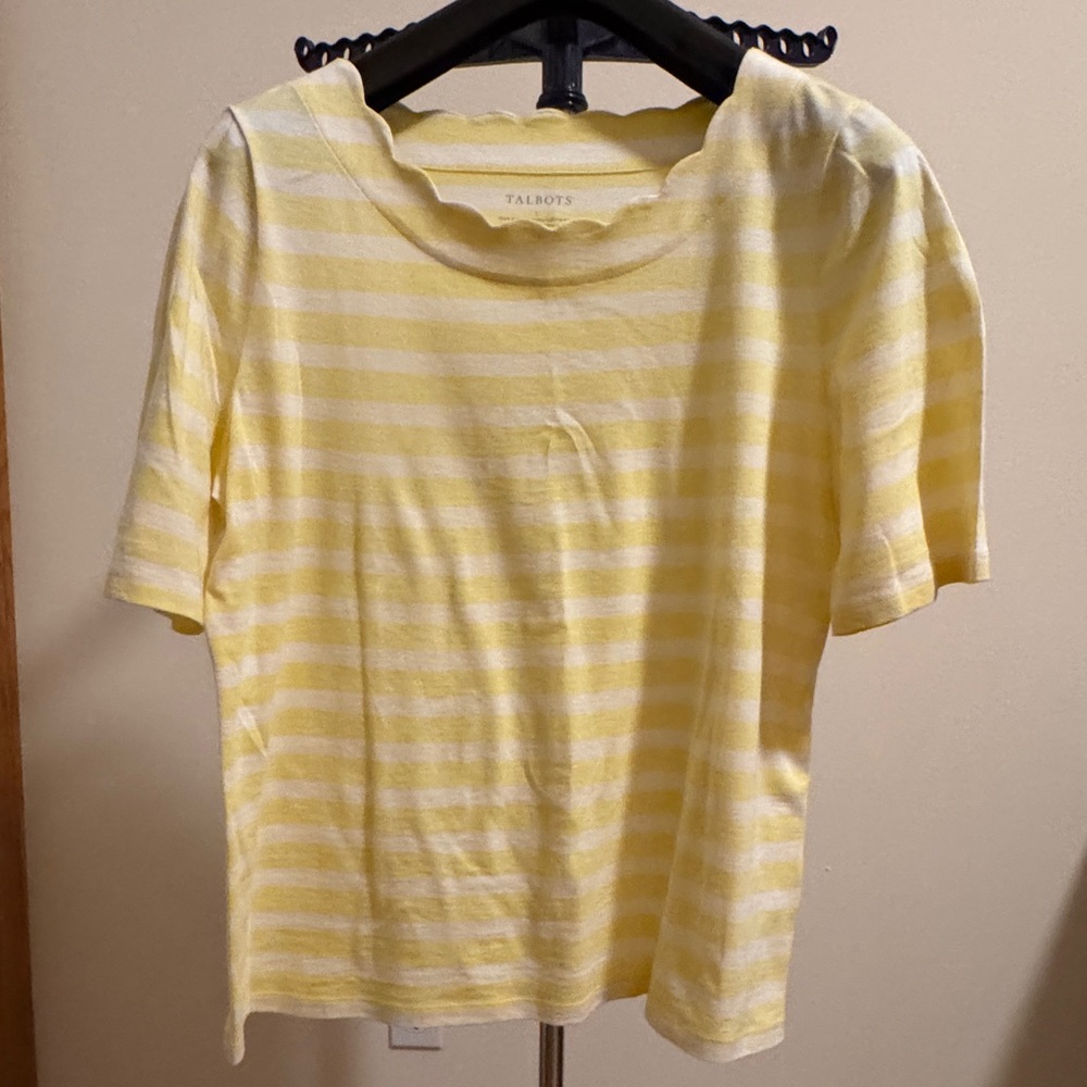 Talbots Sunny Yellow Striped Tee